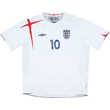 2005-07 England Home Shirt #10 - 6/10 - (XXL)