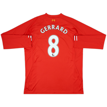 2013-14 Liverpool Home L/S Shirt Gerrard #8 - 6/10 - (XXL)