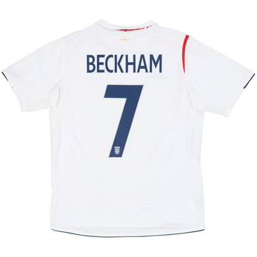 2005-07 England Home Shirt Beckham #7 - 6/10 - (L)