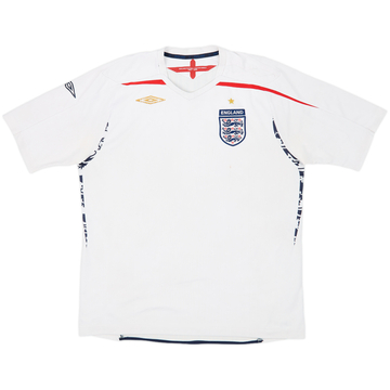 2007-09 England Home Shirt - 4/10 - (XL)