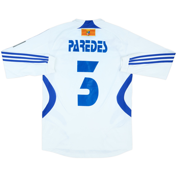 2008-09 Real Zaragoza Match Issue Home L/S Shirt Paredes #3