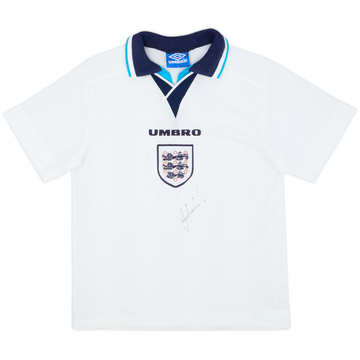 1995-97 England Signed Home Shirt - 8/10 - (Y)