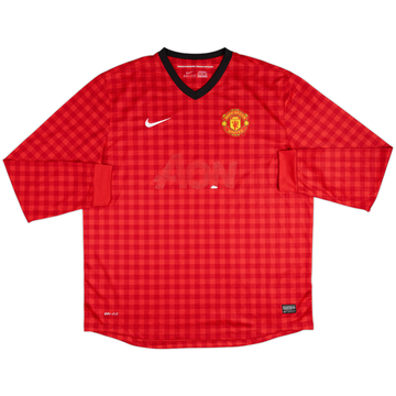 2012-13 Manchester United Home L/S Shirt - 4/10 - (XXL)