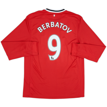 2011-12 Manchester United Home L/S Shirt Berbatov #9 - 10/10 - (L)
