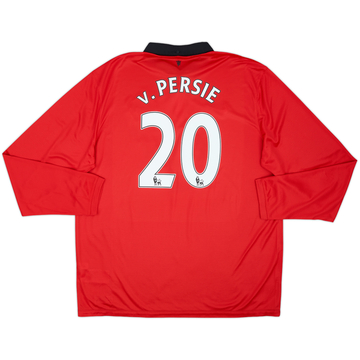 2013-14 Manchester United Home L/S Shirt v.Persie #20 - 8/10 - (XXL)