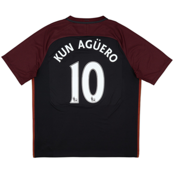 2016-17 Manchester City Away Shirt Kun Aguero #10 - 9/10 - (XL)