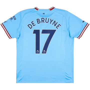 2022-23 Manchester City Home Shirt De Bruyne #17 - 9/10 - (L)