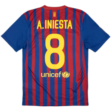 2011-12 Barcelona Home Shirt A.Iniesta #8 - 9/10 - (S)