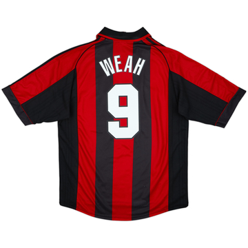 1998-00 AC Milan Home Shirt Weah #9 - 9/10 - (L)