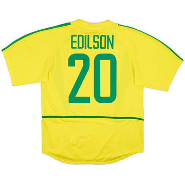 2002-04 Brazil Home Shirt Edilson #20 - 9/10 - (L)