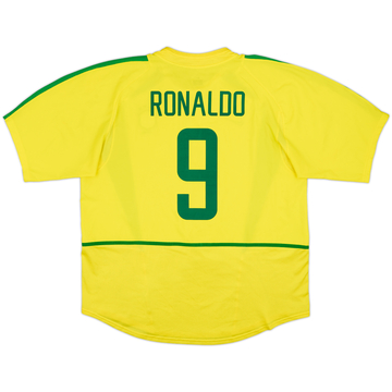 2002-04 Brazil Home Shirt Ronaldo #9 - 7/10 - (XL)