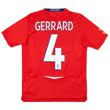 2008-10 England Away Shirt Gerrard #4 - 8/10 - (XL.Boys)