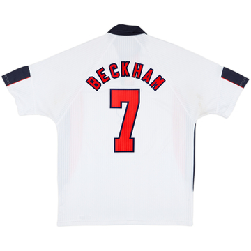 1997-99 England Home Shirt Beckham #7 - 5/10 - (XL)