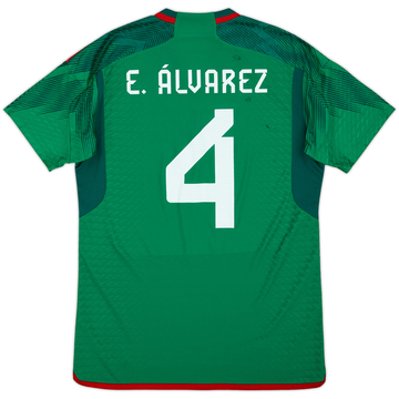 2022 Mexico Authentic Home Shirt E.Alvarez #4 - 9/10 - (L)