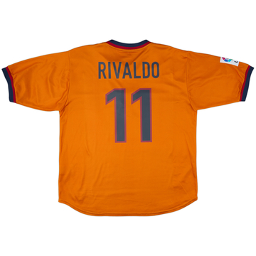 1998-00 Barcelona Away Shirt Rivaldo #11 - 10/10 - (XL)