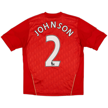 2010-12 Liverpool Home Shirt Johnson #2 - 7/10 - (L.Boys)
