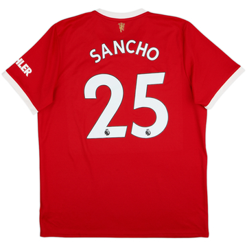 2021-22 Manchester United Home Shirt Sancho #25 - 9/10 - (XL)