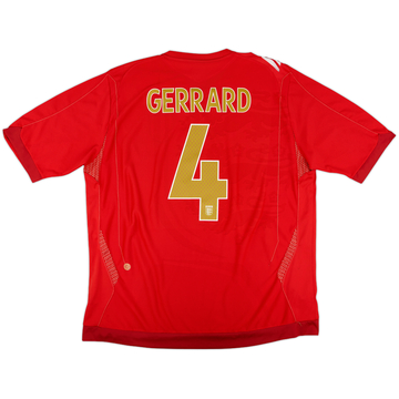 2006-08 England Away Shirt Gerrard #4 - 6/10 - (XXL)
