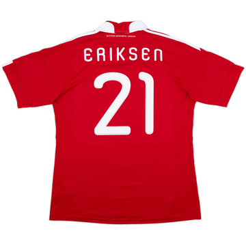 2010-11 Denmark Home Shirt Eriksen #21 - 8/10 - (L)
