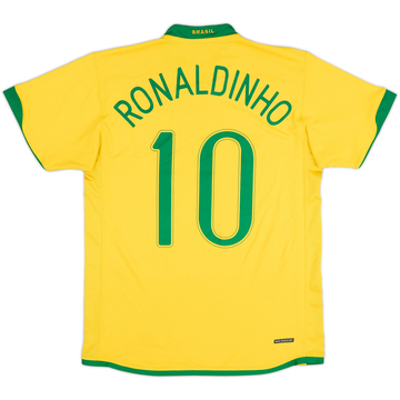 2006-08 Brazil Home Shirt Ronaldinho #10 - 6/10 - (M)