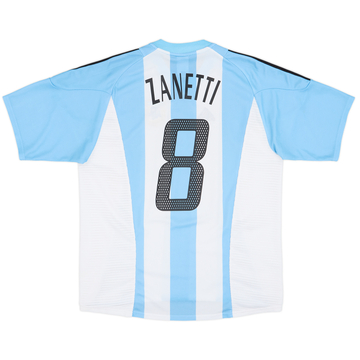 2002-04 Argentina Home Shirt Zanetti #8 - 9/10 - (M)