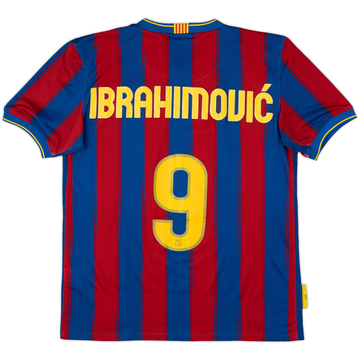 2009-10 Barcelona Home Shirt Ibrahimovic #9 - 6/10 - (XL.Boys)