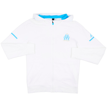 2017-18 Olympique Marseille adidas Zipped Hooded Sweat Top - 9/10 - (M)