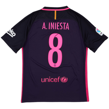 2016-17 Barcelona Away Shirt A.Iniesta #8 - 8/10 - (M)