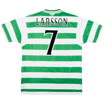 1999-01 Celtic Home Shirt Larsson #7 - 8/10 - (XL)
