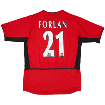 2002-04 Manchester United Home Shirt Forlan #21 - 8/10 - (XL.Boys)