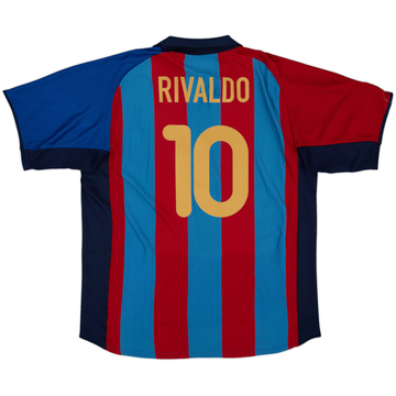 2001-02 Barcelona Home Shirt Rivaldo #10 - 6/10 - (XL)