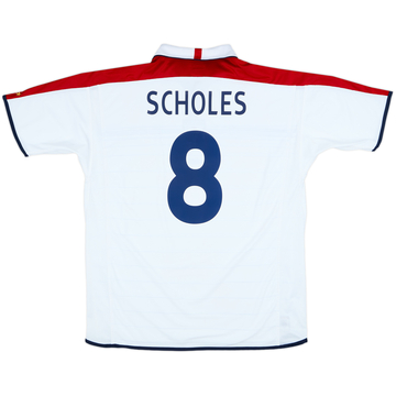 2003-05 England Home Shirt Scholes #8 - 9/10 - (XL)