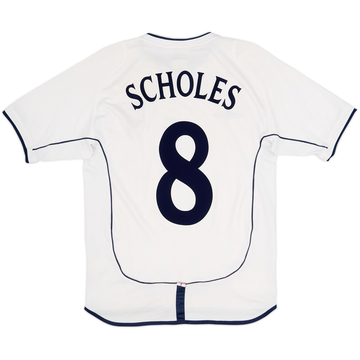 2001-03 England Home Shirt Scholes #8 - 7/10 - (S)