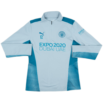 2021-22 Manchester City Player Issue Puma 1/4 Zip Drill Top #12 - 8/10 - (M.Boys)