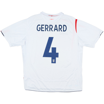 2005-07 England Home Shirt Gerrard #4 - 6/10 - (XL)