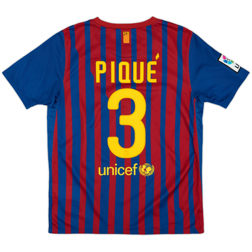 2011-12 Barcelona Home Shirt Pique #3 - 9/10 - (L.Boys)