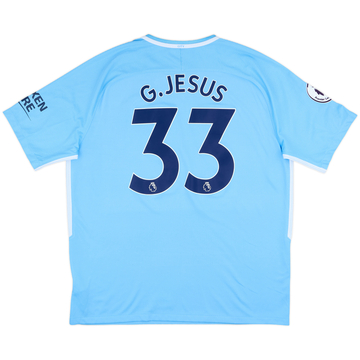 2017-18 Manchester City Home Shirt G.Jesus #33 - 8/10 - (XL)