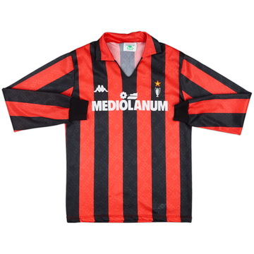 1989-90 AC Milan Home L/S Shirt - 9/10 - (M)