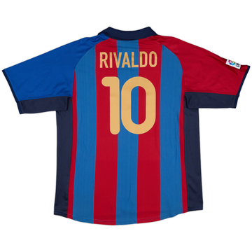 2001-02 Barcelona Home Shirt Rivaldo #10 - 8/10 - (L)
