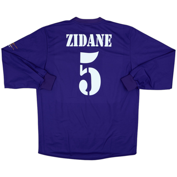 2001 Real Madrid Player Issue Third L/S Shirt Zidane #5 - 9/10 - (L)