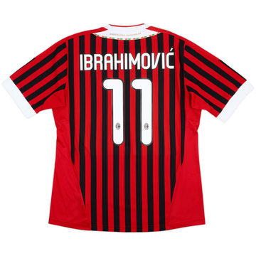 2011-12 AC Milan Home Shirt Ibrahimovic #11 - 8/10 - (L)