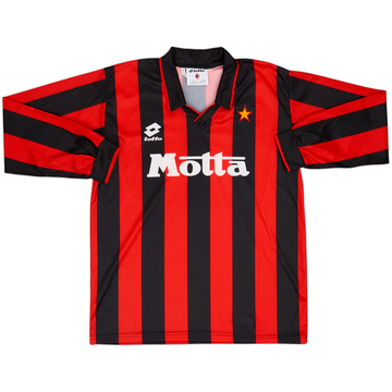 1993-94 AC Milan Home L/S Shirt - 9/10 - (XL.Boys)
