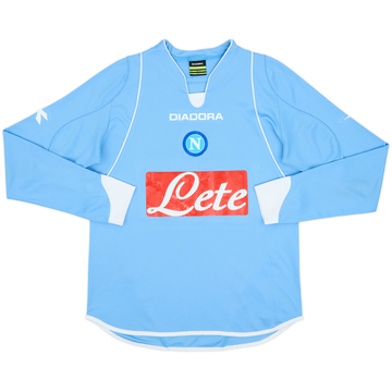 2007-08 Napoli Home L/S Shirt - 6/10 - (S)