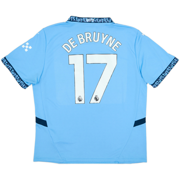 2024-25 Manchester City Home Shirt De Bruyne #17 - 9/10 - (XL)