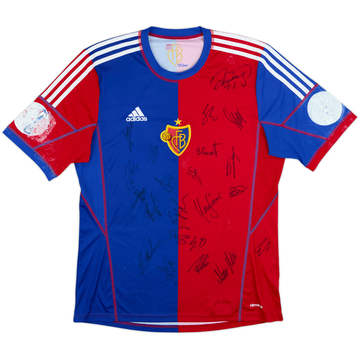 2013-14 FC Basel Squad Signed Home Shirt - 4/10 - (L)