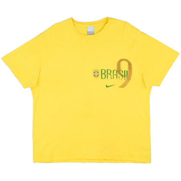 2006-07 Brazil Nike Graphic Tee Ronaldo #9 - 6/10 - (XL)