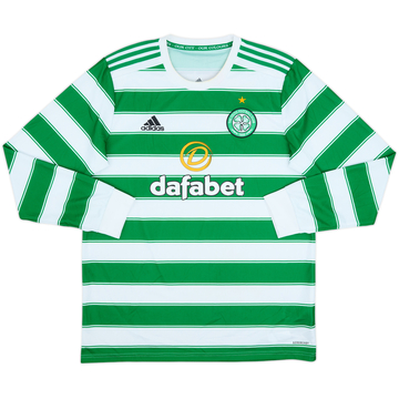 2021-22 Celtic Home L/S Shirt - 5/10 - (L)