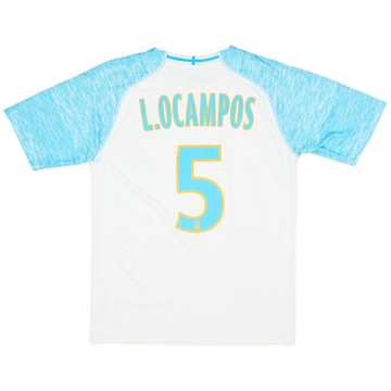 2018-19 Olympique Marseille Home Shirt L.Ocampos #5 - 5/10 - (S)