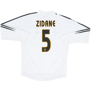2004-05 Real Madrid Home L/S Shirt Zidane #5 - 8/10 - (M)