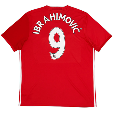 2016-17 Manchester United Home Shirt Ibrahimovic #9 - 8/10 - (XL)